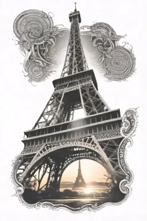 Eiffel Tower African Tribal Sunrise