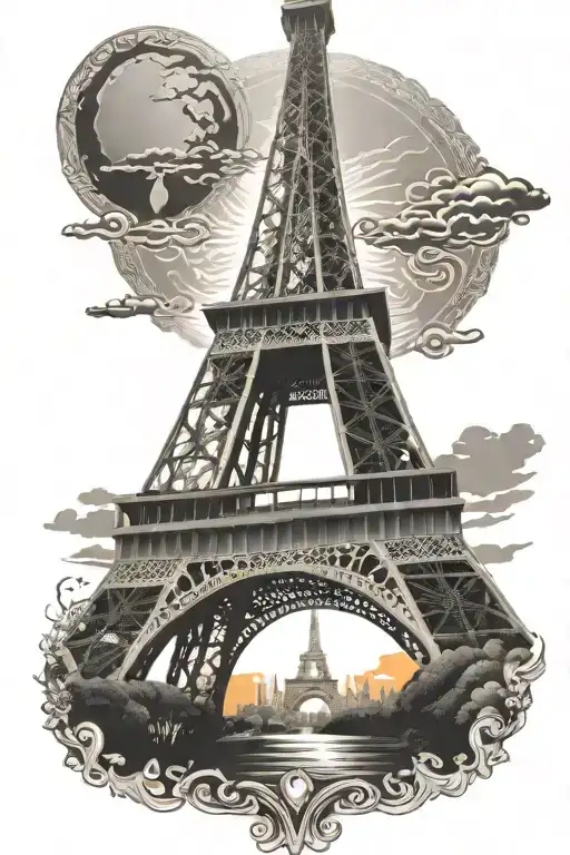 Eiffel Tower African Tribal Sunrise