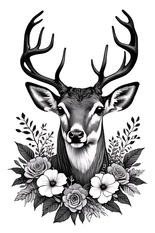 A Deer In The Middle Of A Bouquet
