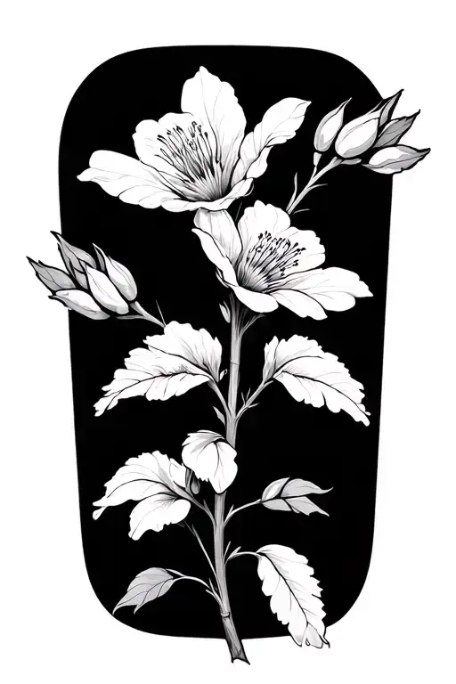 Jasmine Flowers And Buds Incoroporating Kv In The Stem