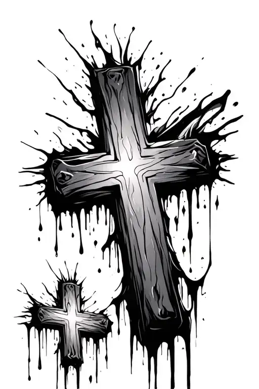 Dripping Crosses Jesus Cross