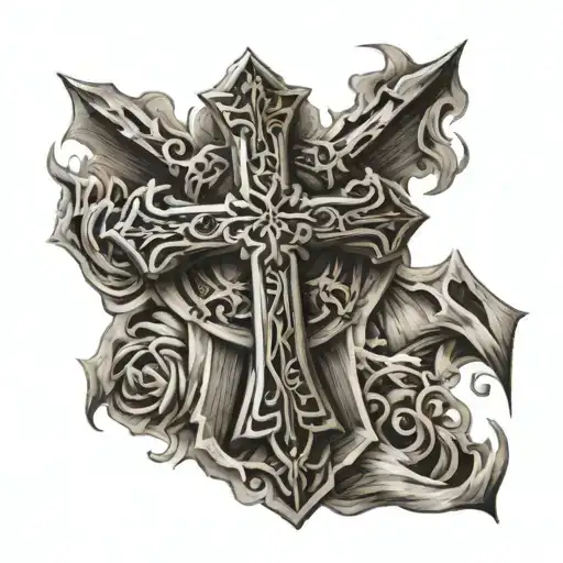Christian Themed Chest Piece Featuring A Cross
