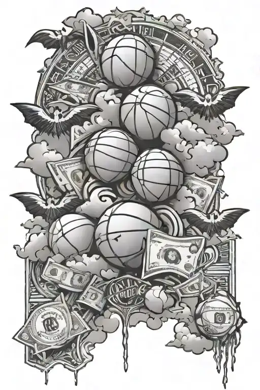 2K Basketball Godz And Clouds And Bats With Money