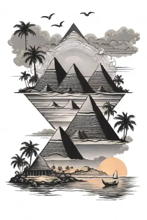 Pyramids On The West Coast Beach Sunset