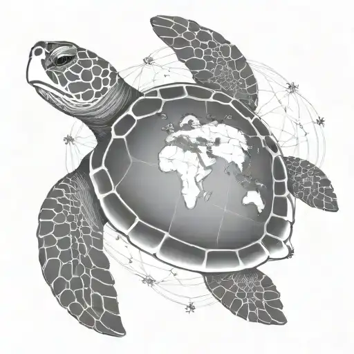 Turtle With World Map