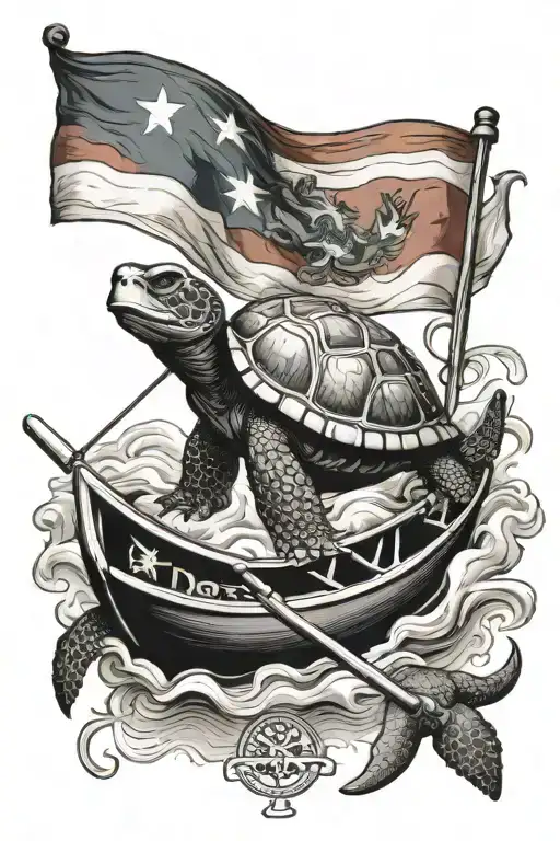 Honu And Canoe With Colorado State Flag In The Background