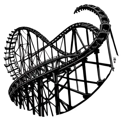 Roller Coaster Simple Line Drawing