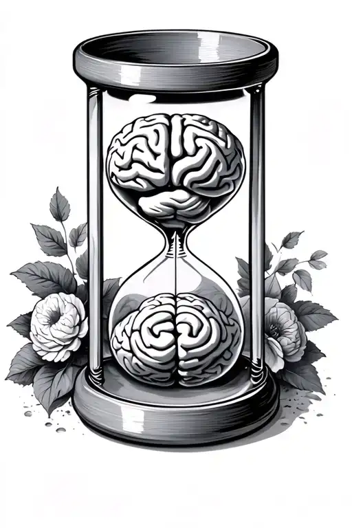 Hour Glass With Brain Inside Roman Coloseum