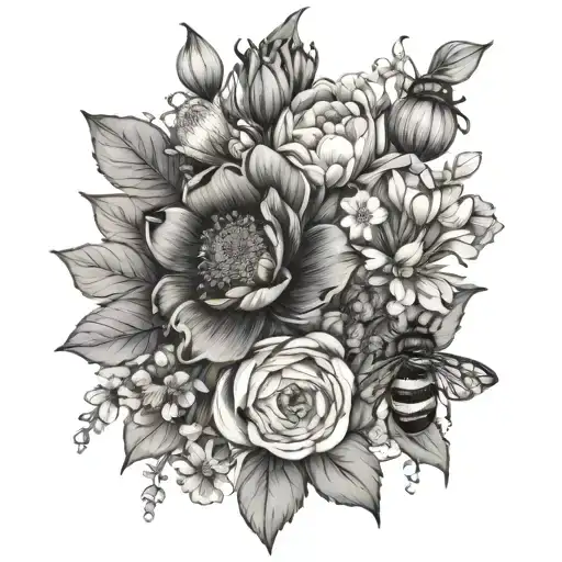 Birth Flowers May October And December Birth Flower Bouquet With Bee