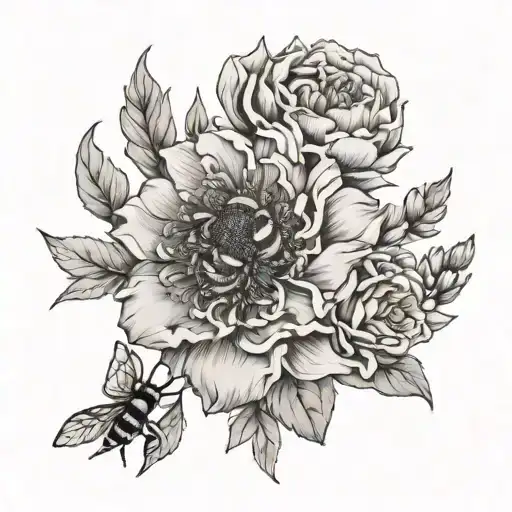 Birth Flowers May October And December With Bee Feminine Delicate