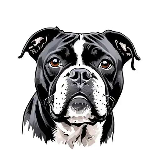 Black American Pitbull Dog