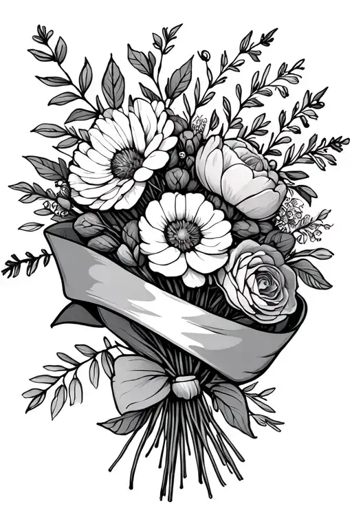 August And December Birth Flower Bouquet Wrapped