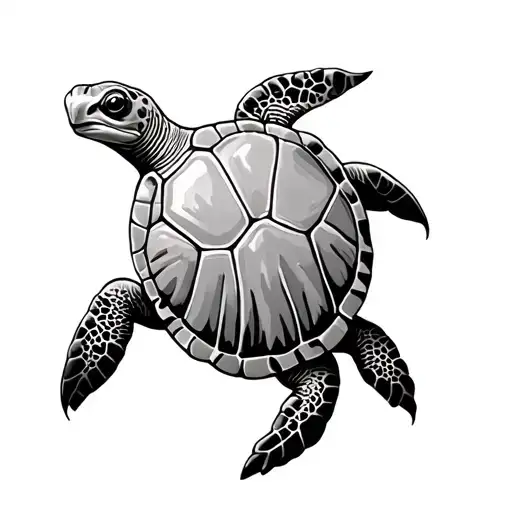 Small Sea Turtle Tattoo For 3 People