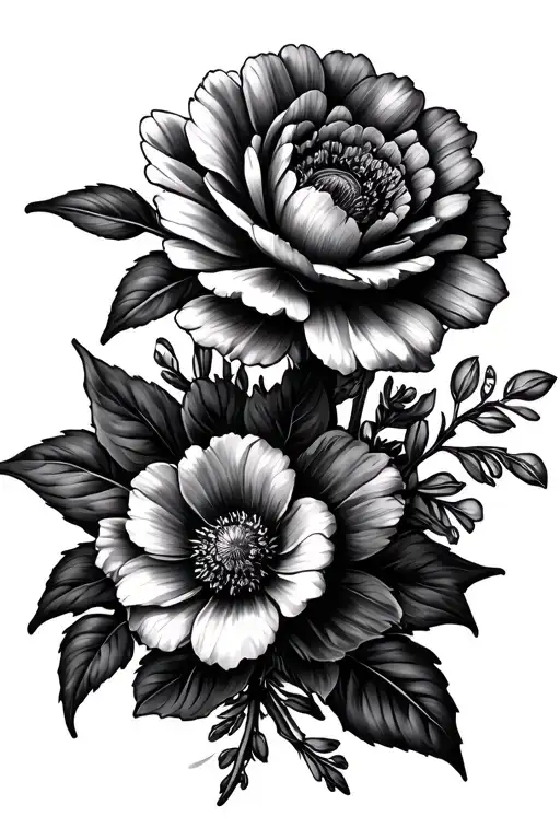 August And December Birth Flower Bouquet For Spine