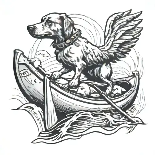 Dog And Chicken Fighting On A Kayak