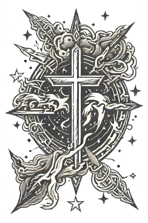 Bible Verse With Stars And Lightning Bolts Surrounding