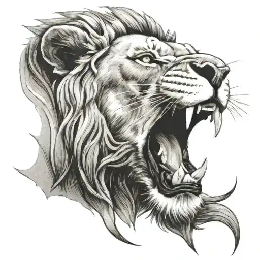 Lion Roaring With Words To Dare Is To Do