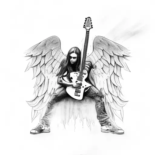 An Angel Playing A Heavy Metal Guitar