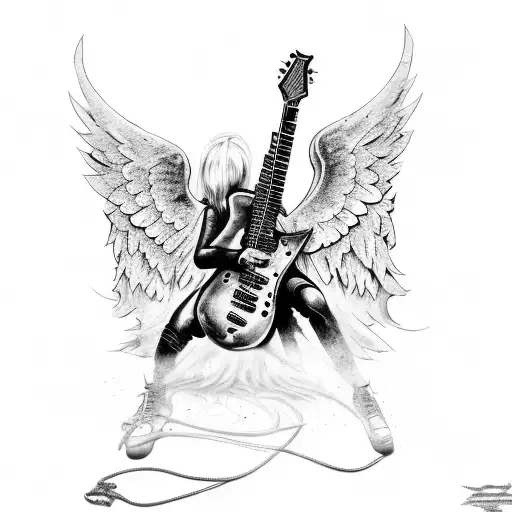 An Angel Playing A Heavy Metal Guitar