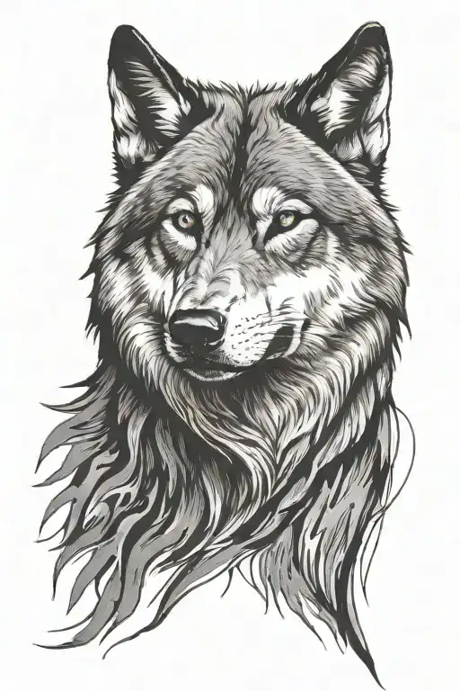 Wolf Head W Scratches