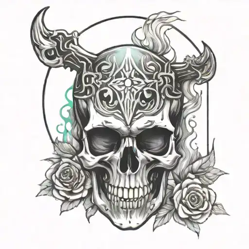 Skull Northern Lights