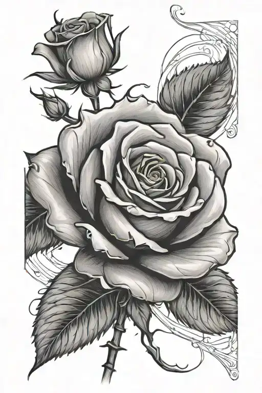 One Rose With Mom In The Stem Wrapped