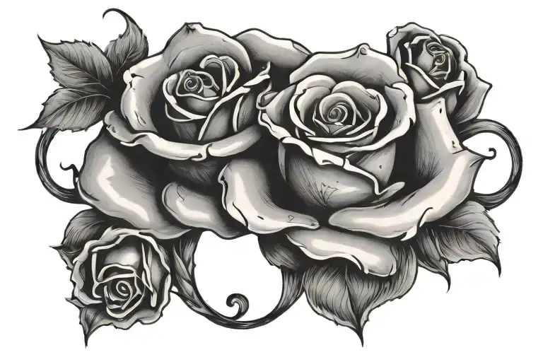Text With A Rose Intertwined