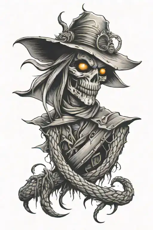 Scarecrow With Snake Intertwined