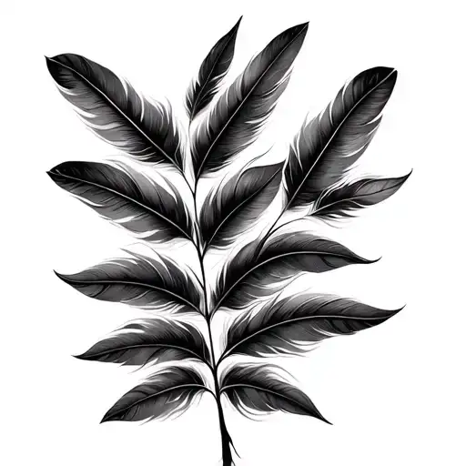 Tree Branch Made Of Feathers