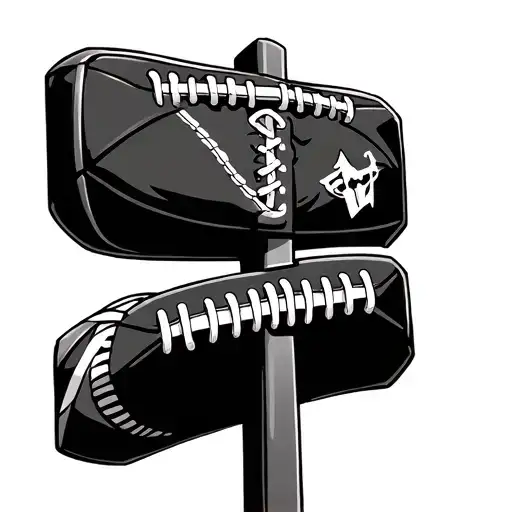 Football Laceswith Street Sign On Forearm