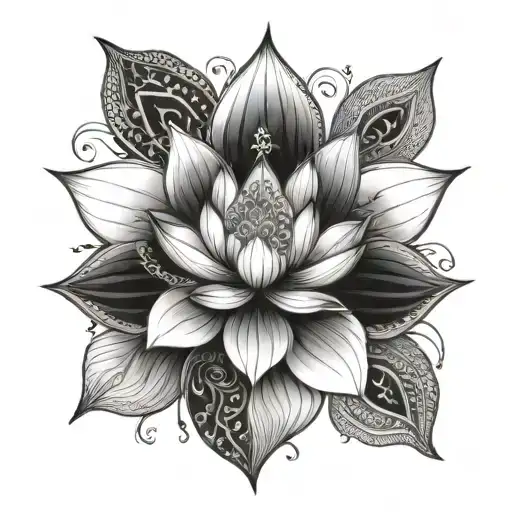 Lotus Flower Blooming Mandala