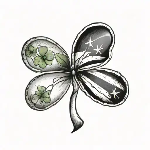 Four Leaf Clover Flag Inside