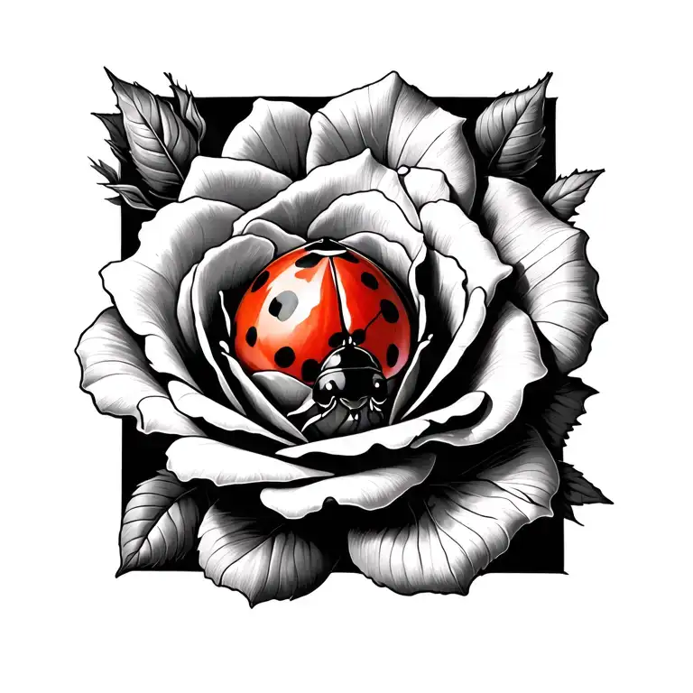 Lady Bug On A Rose