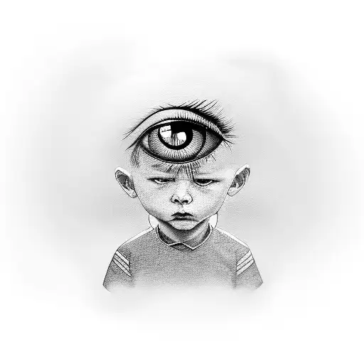 Eye And Pupil With Image Of Boy With Soccer Ball