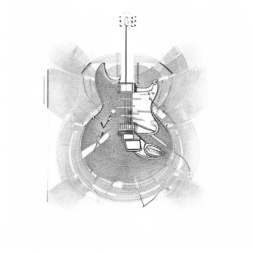 A Civil Engineering Blueprint Transformed Into A Guitar