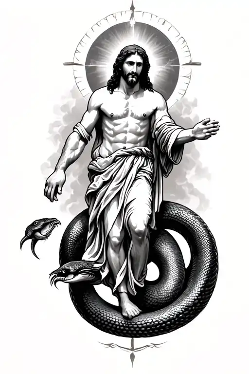 Jesus Stepping On Serpent