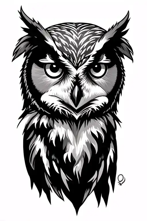 Owl Head With Wildlife Dog Representing Animals