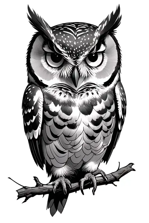 Owl Head With Wildlife