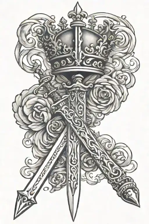 Long Sword With Crown Hanging