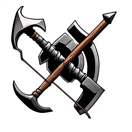 Hammer In Bow & Arrow Weapon