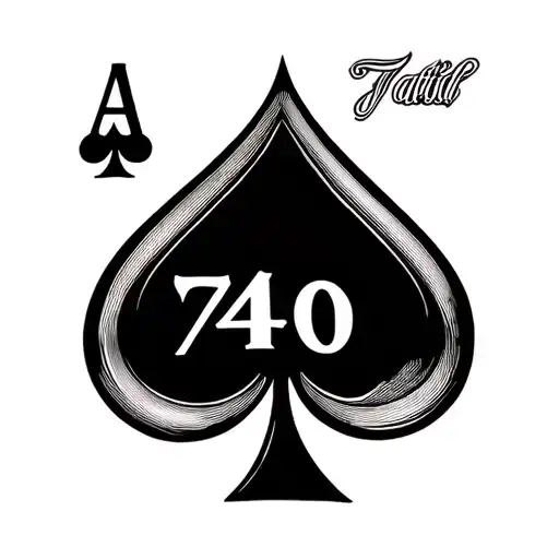 Ace Of Spades With 740 In White Inside The Black Spade