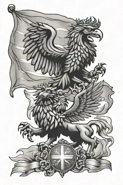 Bull And Eagle Flag Poland