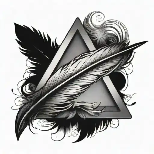 Feather Inside A Triangle