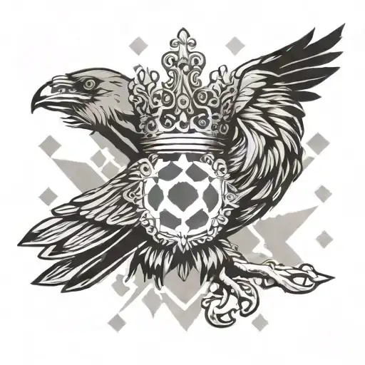 A Chessboard Pattern With A Raven Silhouette In The Center Wearing A Crown