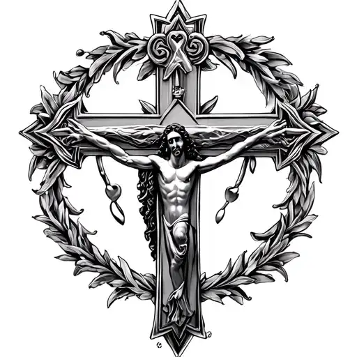 Three Chrome Hearts Crosses Jesus Cross