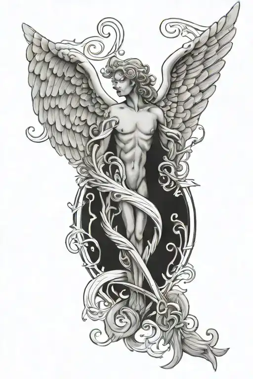 Caduceus W Angel Wings