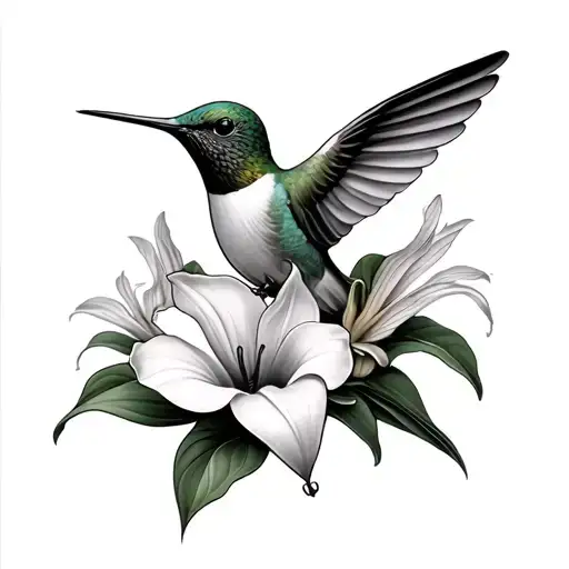 Hummingbird With Calla Lilies
