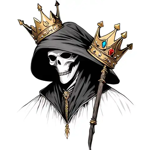 Plague Doctor Holding A Crown