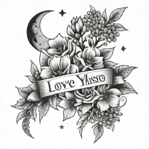 Lavander And Flowers With The Words Love You To The Moon And Back