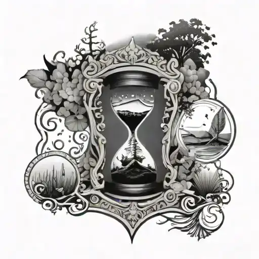 Psychedelic Day And Night Hourglass Of Nature